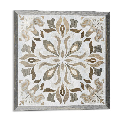 Samolepící podlahové čtverce Květinový vzor se symetrií