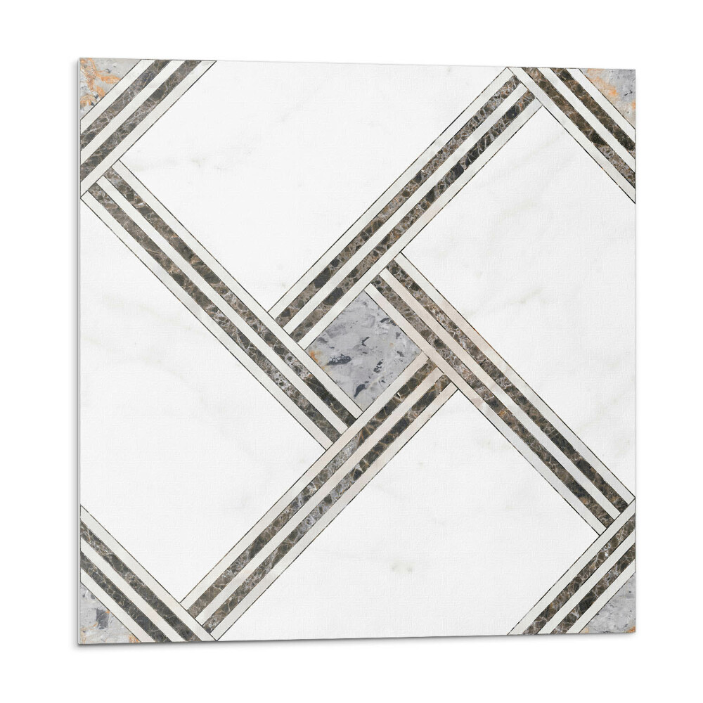 Samolepící podlahové čtverce Geometrický vzor s čarami