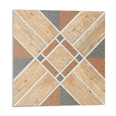 Samolepící podlahové čtverce Geometrický vzor se dřevem