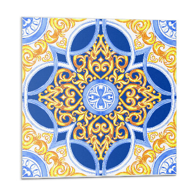 Samolepící podlahové čtverce Dekorativní vzor s květinovým motivem