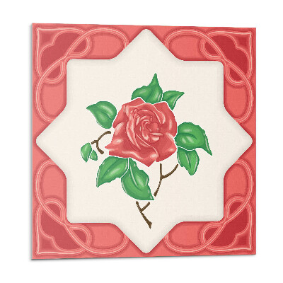 Samolepící podlahové čtverce Květinová kompozice v rámu