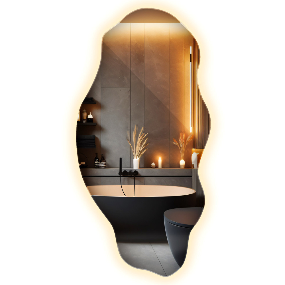 Nepravidelné zrcadlo s led osvětlením