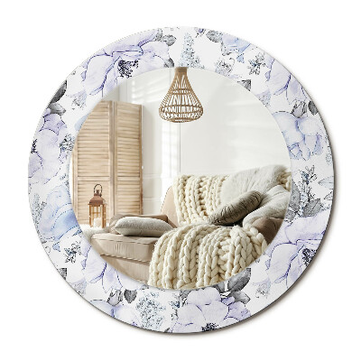 Kulaté dekorační zrcadlo na zeď Modré růže