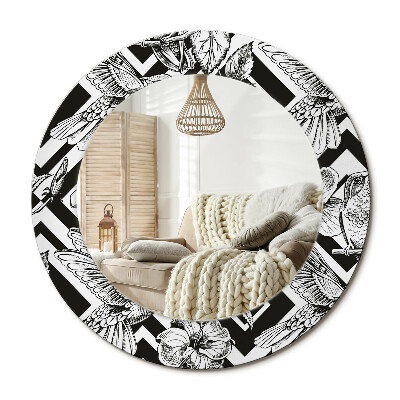 Kulaté dekorační zrcadlo Kolibříci