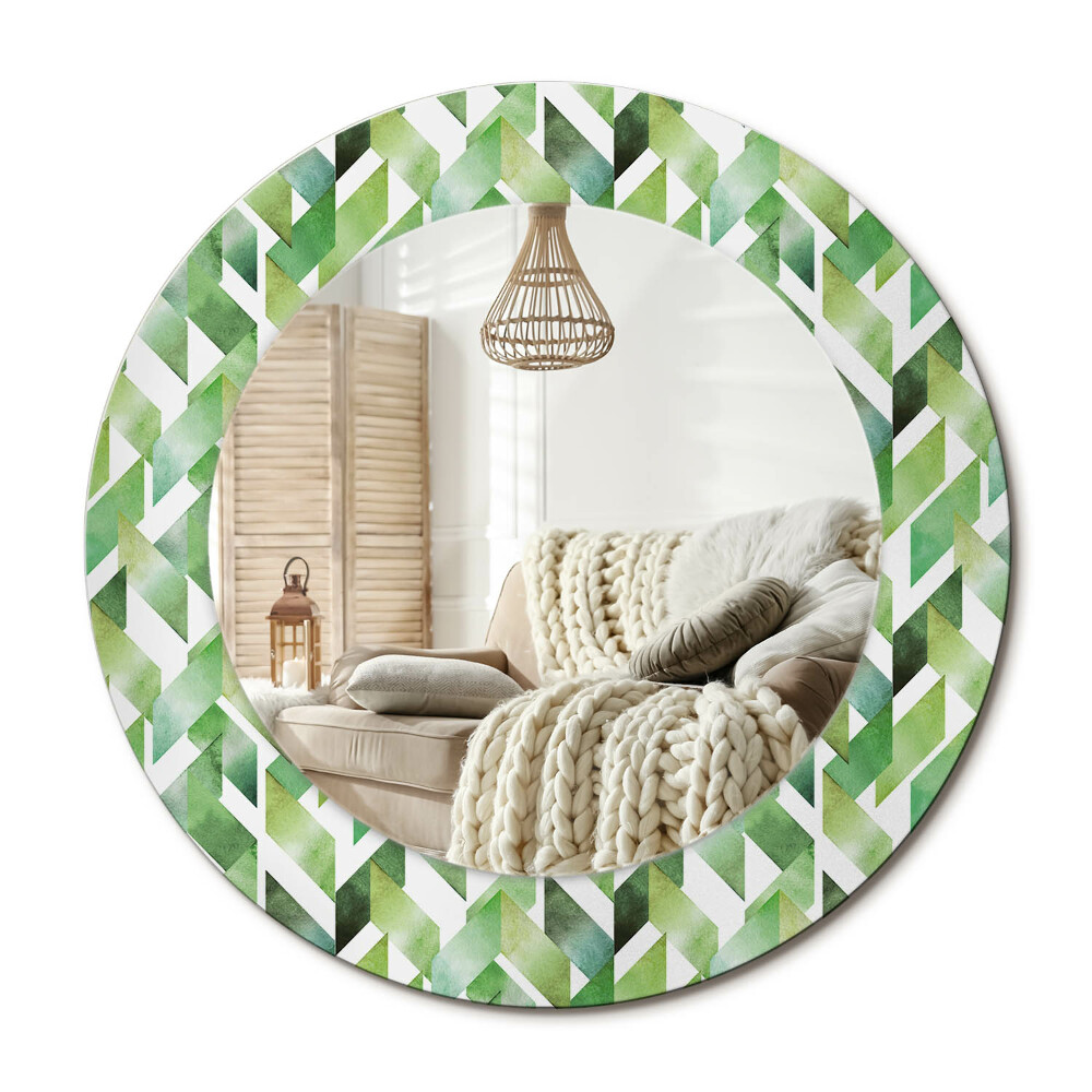 Kulaté zrcadlo rám s potiskem Rybí kost