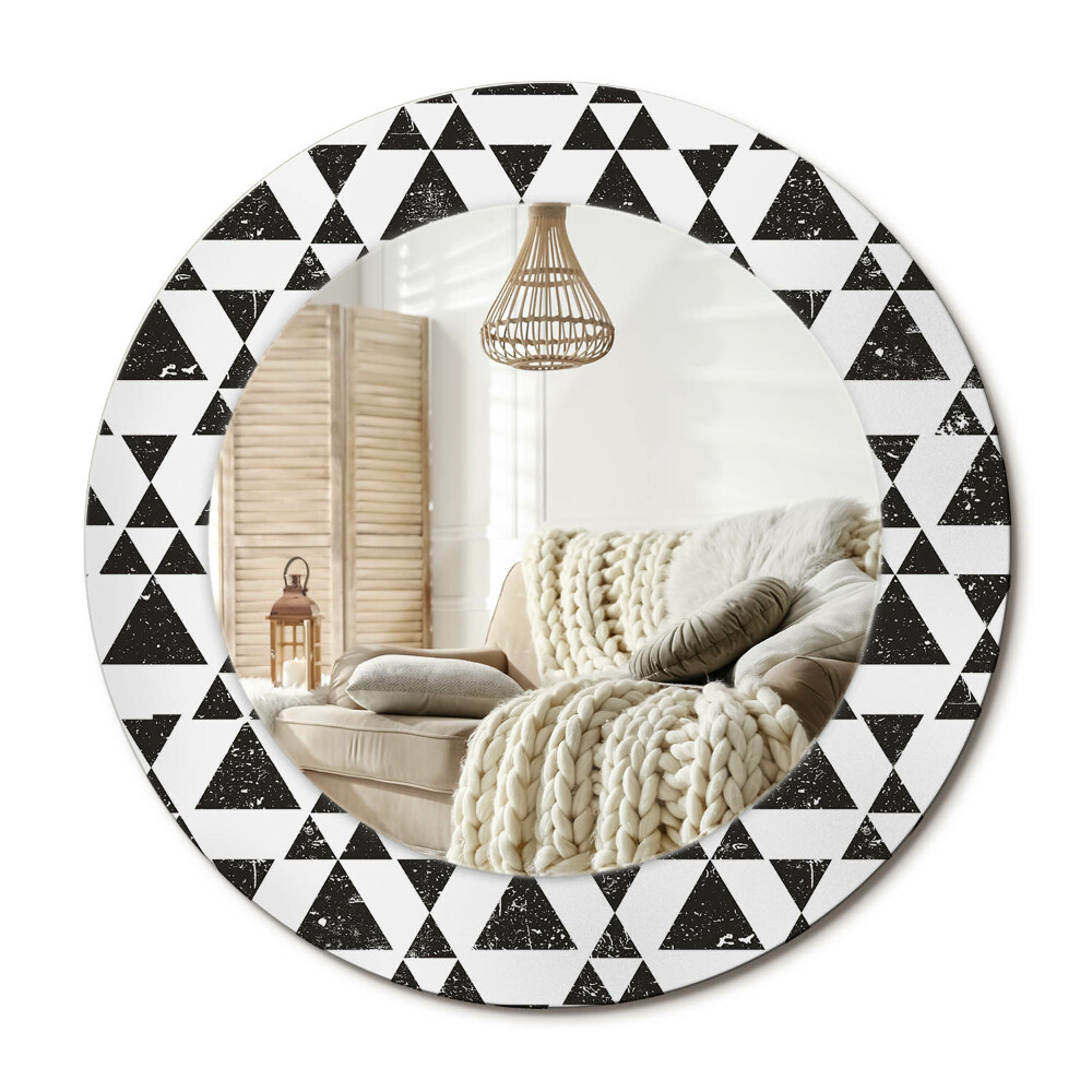 Kulaté dekorační zrcadlo Geometrie trojúhelníků