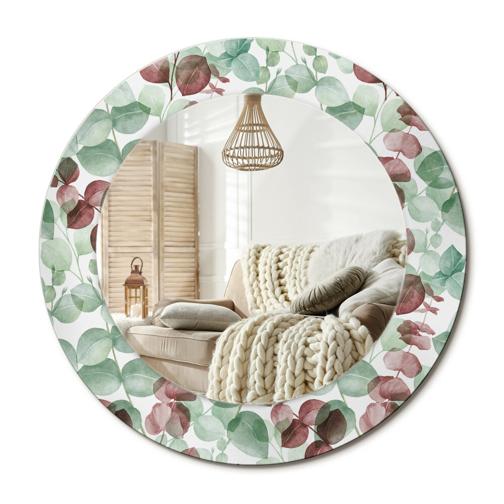 Kulaté dekorační zrcadlo na zeď Eukalyptus