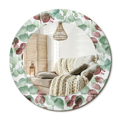 Kulaté dekorační zrcadlo na zeď Eukalyptus