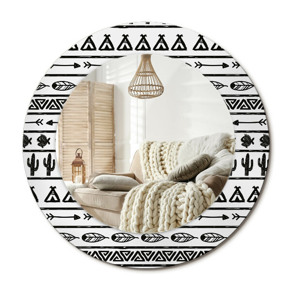 Kulaté dekorační zrcadlo Boho minimalistické
