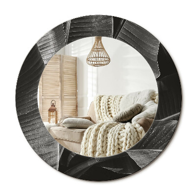 Kulaté zrcadlo rám s potiskem Tropické palmy