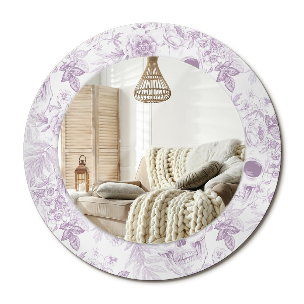 Kulaté dekorační zrcadlo na zeď Lebky