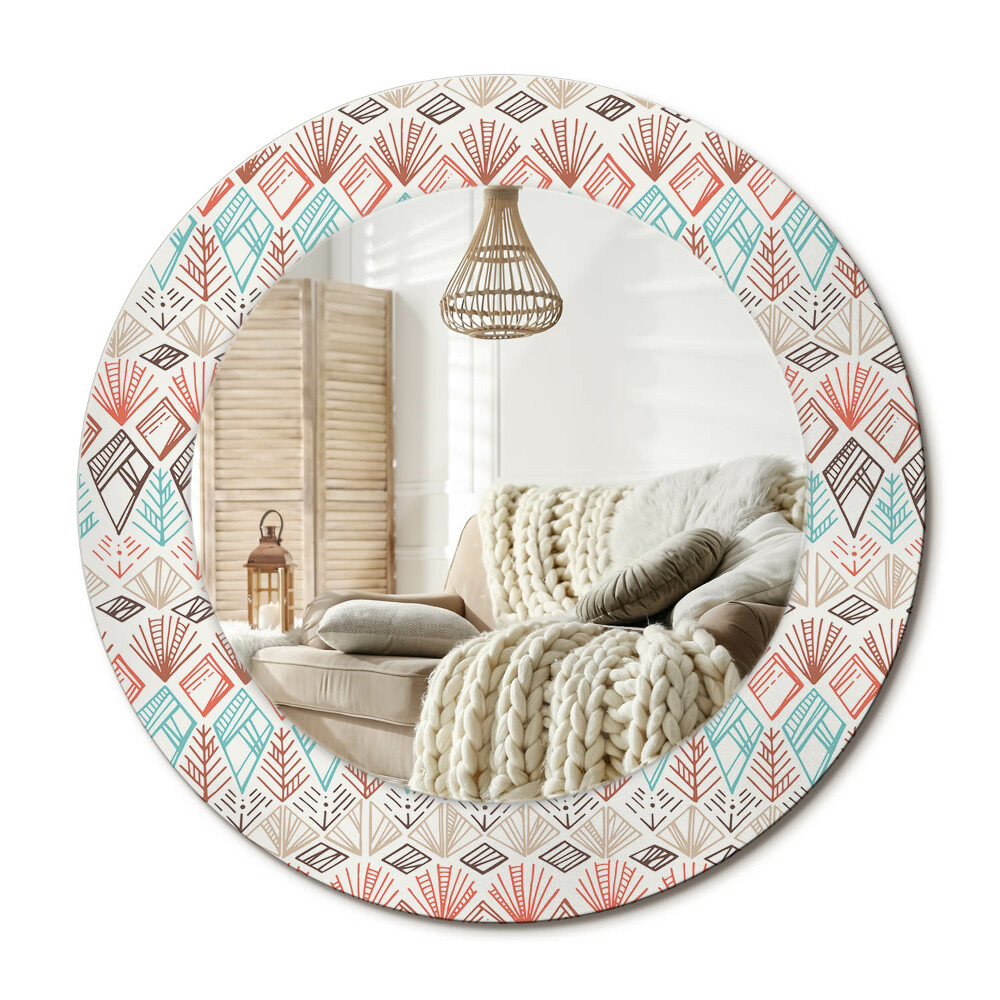 Kulaté dekorační zrcadlo na zeď Etnický vzor