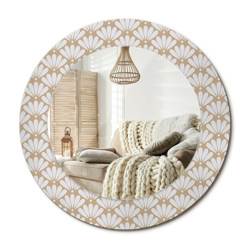 Kulaté dekorační zrcadlo Orientální květina