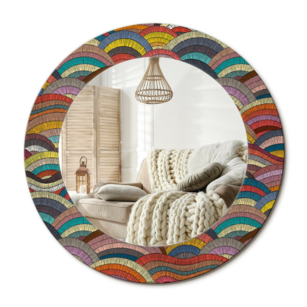 Kulaté zrcadlo rám s potiskem Ornament