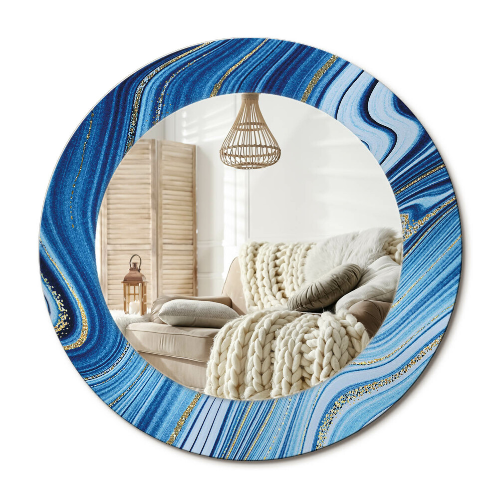 Kulaté dekorační zrcadlo na zeď Mramorová řeka