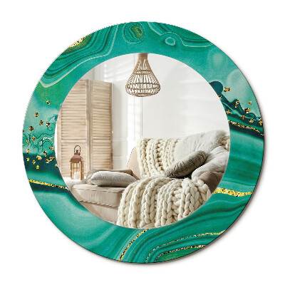 Kulaté dekorační zrcadlo Achátový mramor