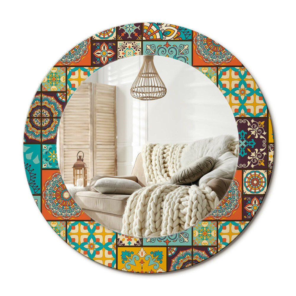 Kulaté zrcadlo rám s potiskem Arabský vzor