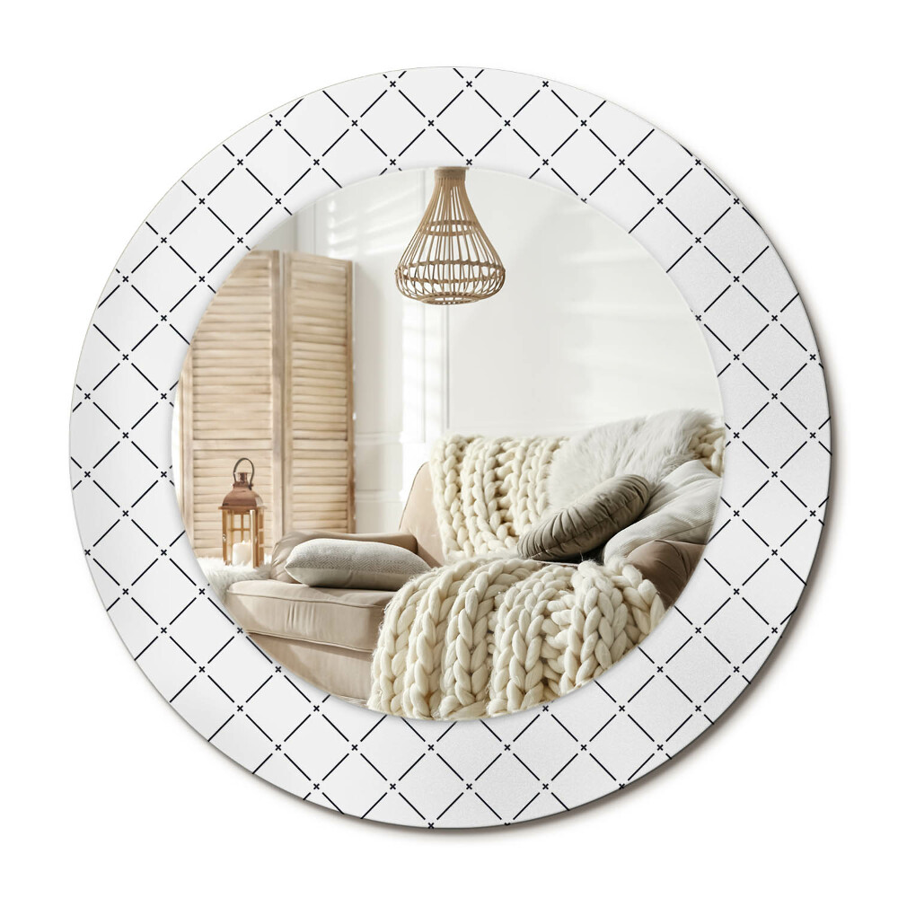 Kulaté dekorační zrcadlo na zeď Příčné linie