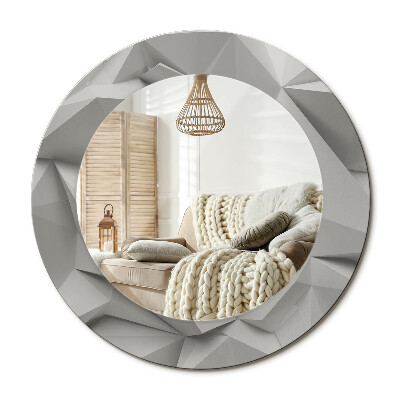 Kulaté dekorační zrcadlo Abstraktní bílý krystal