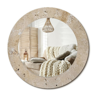 Kulaté zrcadlo rám s potiskem Imitace kamene