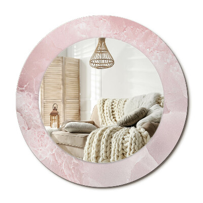 Kulaté dekorační zrcadlo na zeď Růžový kámen