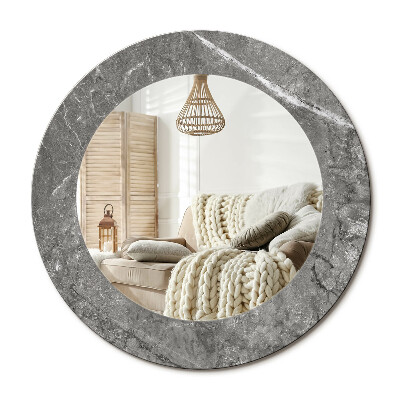 Kulaté zrcadlo rám s potiskem Rustikální mramor