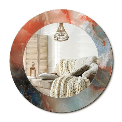 Kulaté zrcadlo rám s potiskem Onyxové kuličky