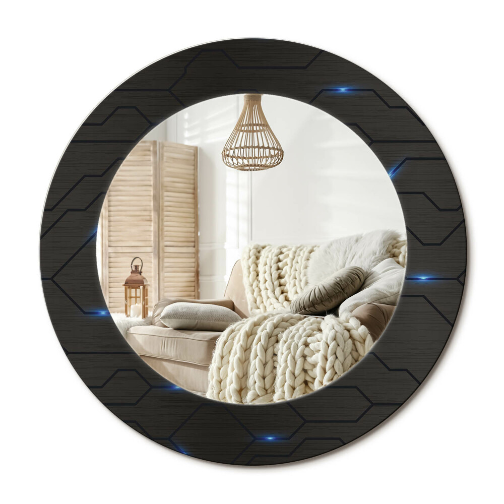 Kulaté zrcadlo rám s potiskem Futuristická abstrakce