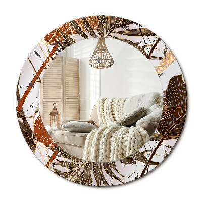 Kulaté dekorační zrcadlo Palmové listy