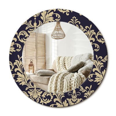 Kulaté dekorační zrcadlo na zeď květinový vzor