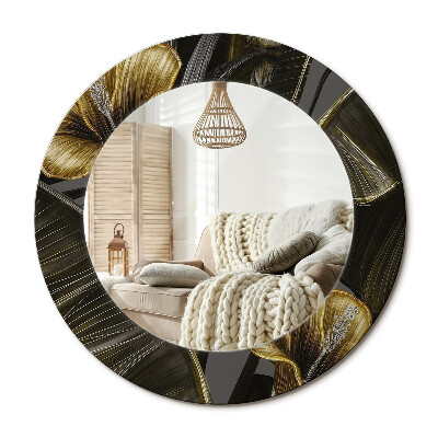 Kulaté dekorační zrcadlo na zeď Květy ibišku