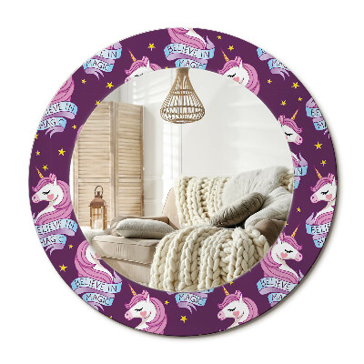 Kulaté dekorační zrcadlo Hvězdný jednorožec