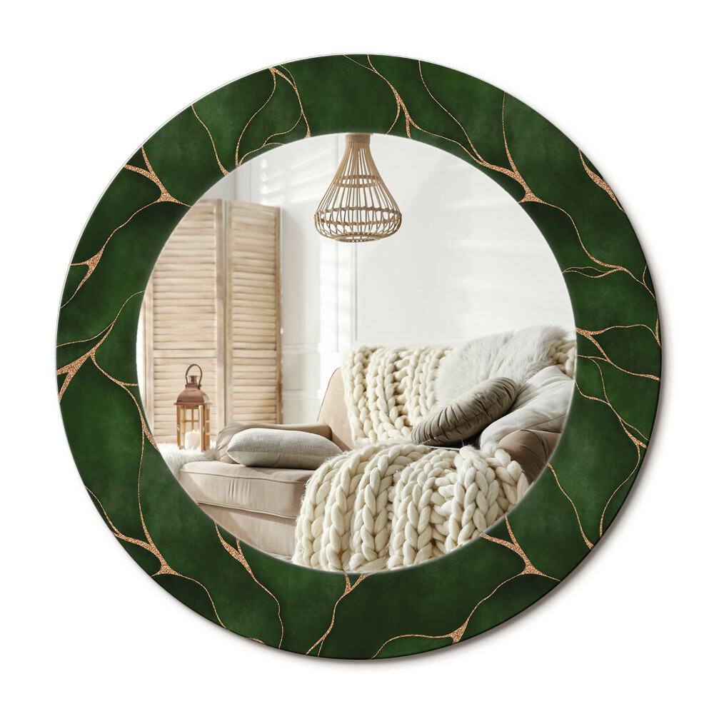 Kulaté dekorační zrcadlo na zeď Abstraktní list