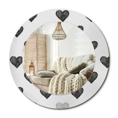 Kulaté dekorační zrcadlo Abstraktní srdce