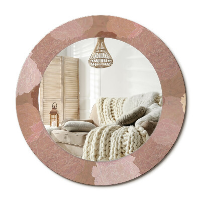 Kulaté dekorační zrcadlo na zeď Složení růže