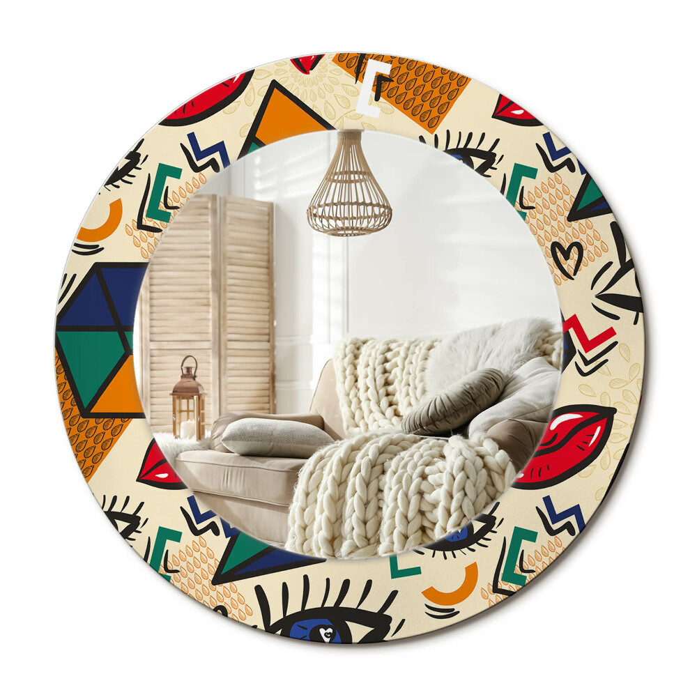 Kulaté zrcadlo rám s potiskem Pop art styl