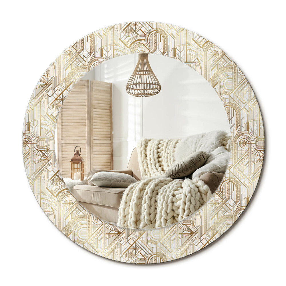 Kulaté dekorační zrcadlo Art deco kompozice