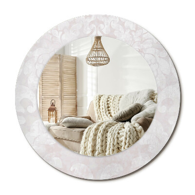 Kulaté zrcadlo rám s potiskem Rokoková textura