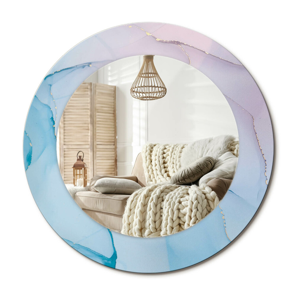 Kulaté dekorační zrcadlo na zeď Mramorový styl