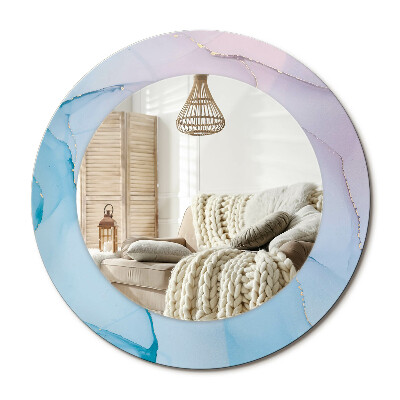 Kulaté dekorační zrcadlo na zeď Mramorový styl