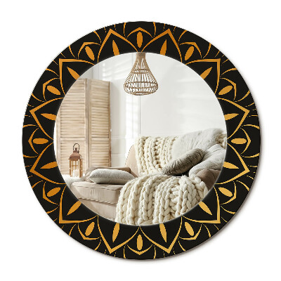 Kulaté dekorační zrcadlo na zeď Mandala