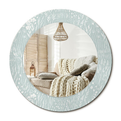 Kulaté dekorační zrcadlo Šnek na louce