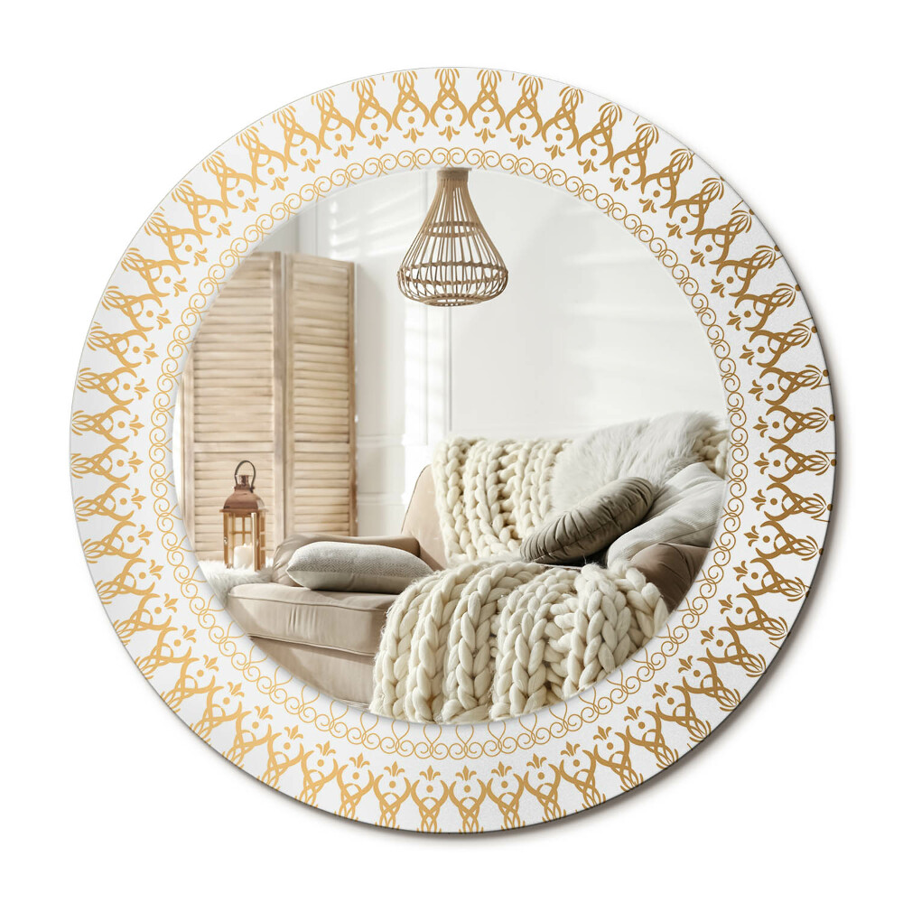 Kulaté dekorační zrcadlo na zeď Indická mandala