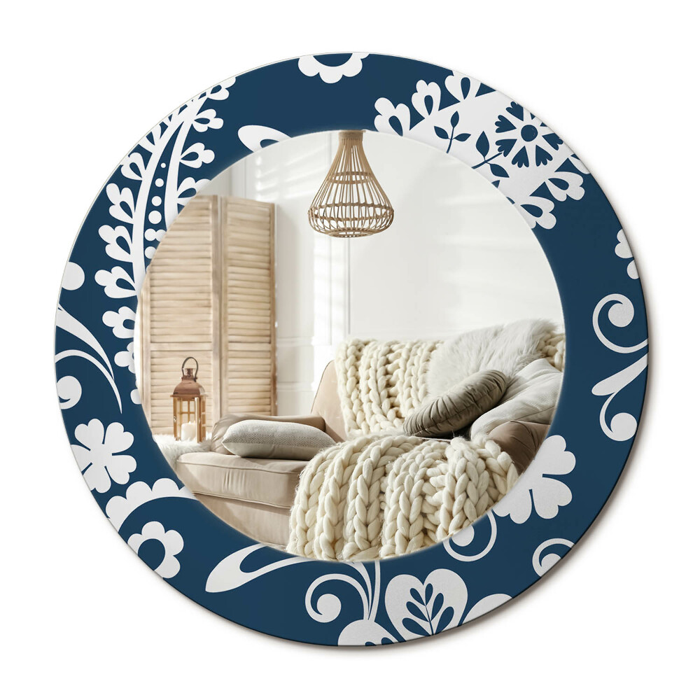 Kulaté dekorační zrcadlo na zeď Paisley složení