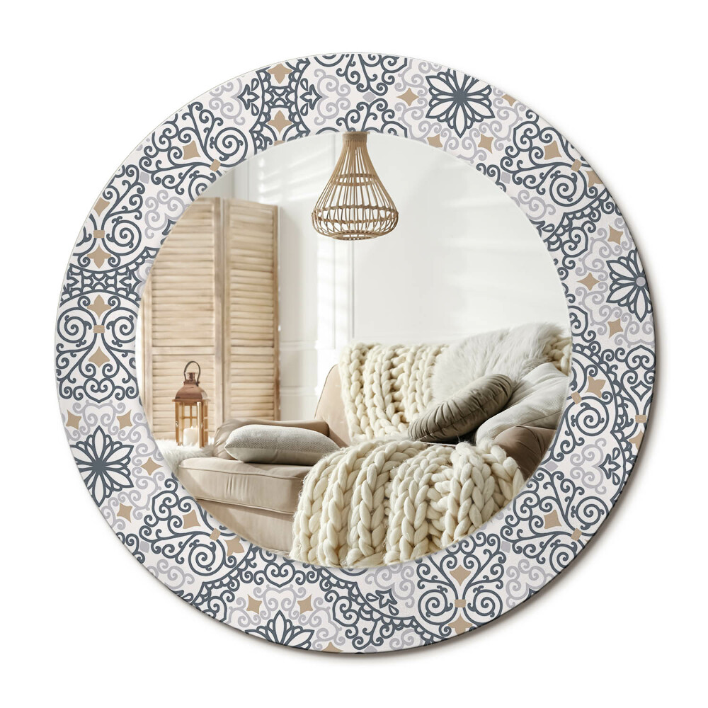 Kulaté dekorační zrcadlo na zeď Geometrické ozdoby