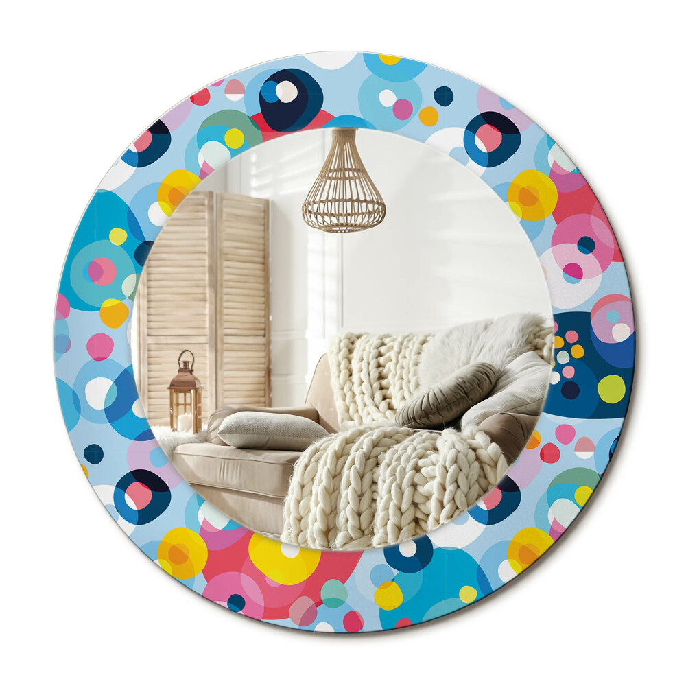 Kulaté dekorační zrcadlo Barevné kruhy