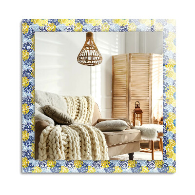 Obdélníkové dekorační zrcadlo na zeď Barevný květinový vzor