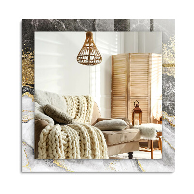 Obdélníkové zrcadlo rám s potiskem Abstraktní mramorové žíly