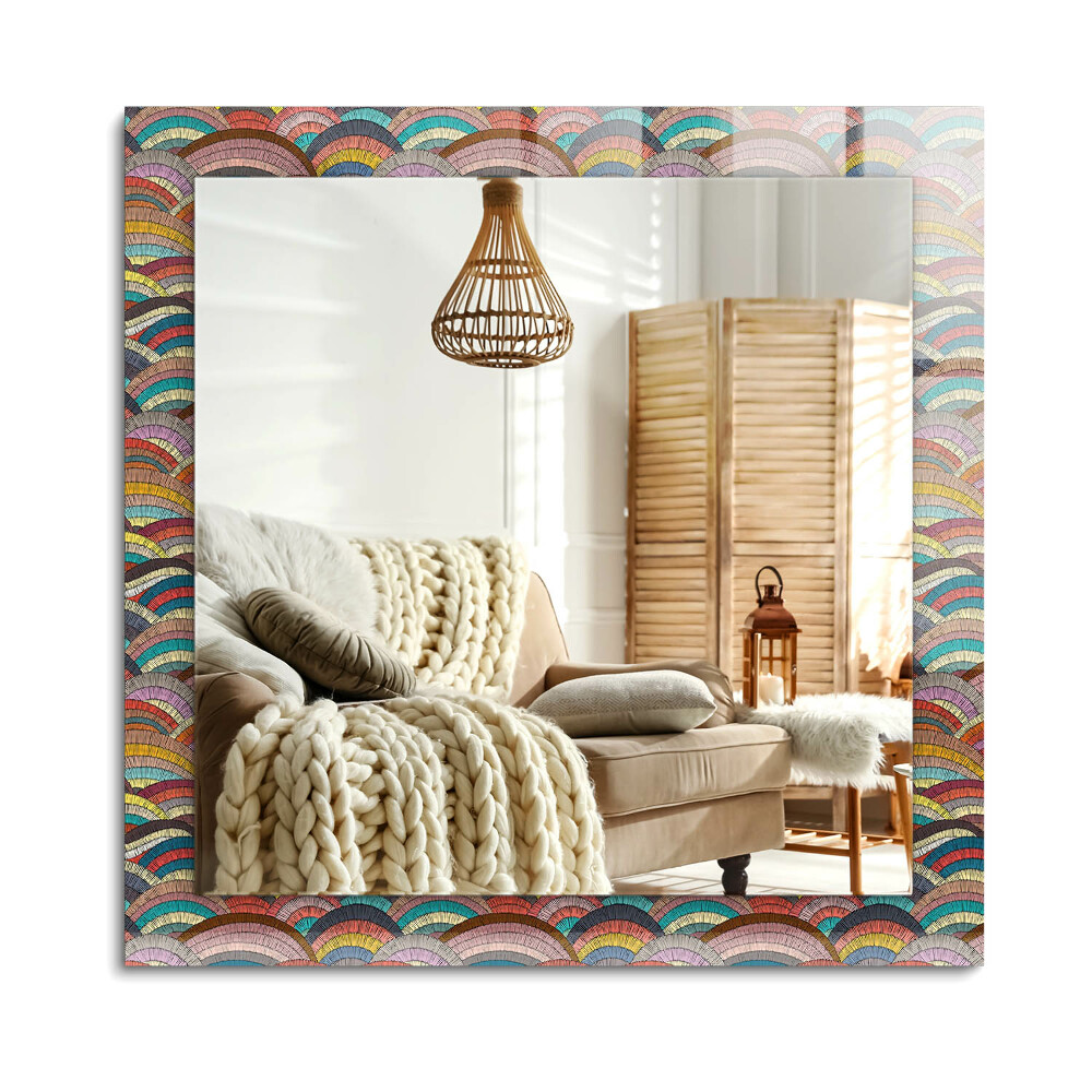 Obdélníkové dekorační zrcadlo Barevné oblouky vlny