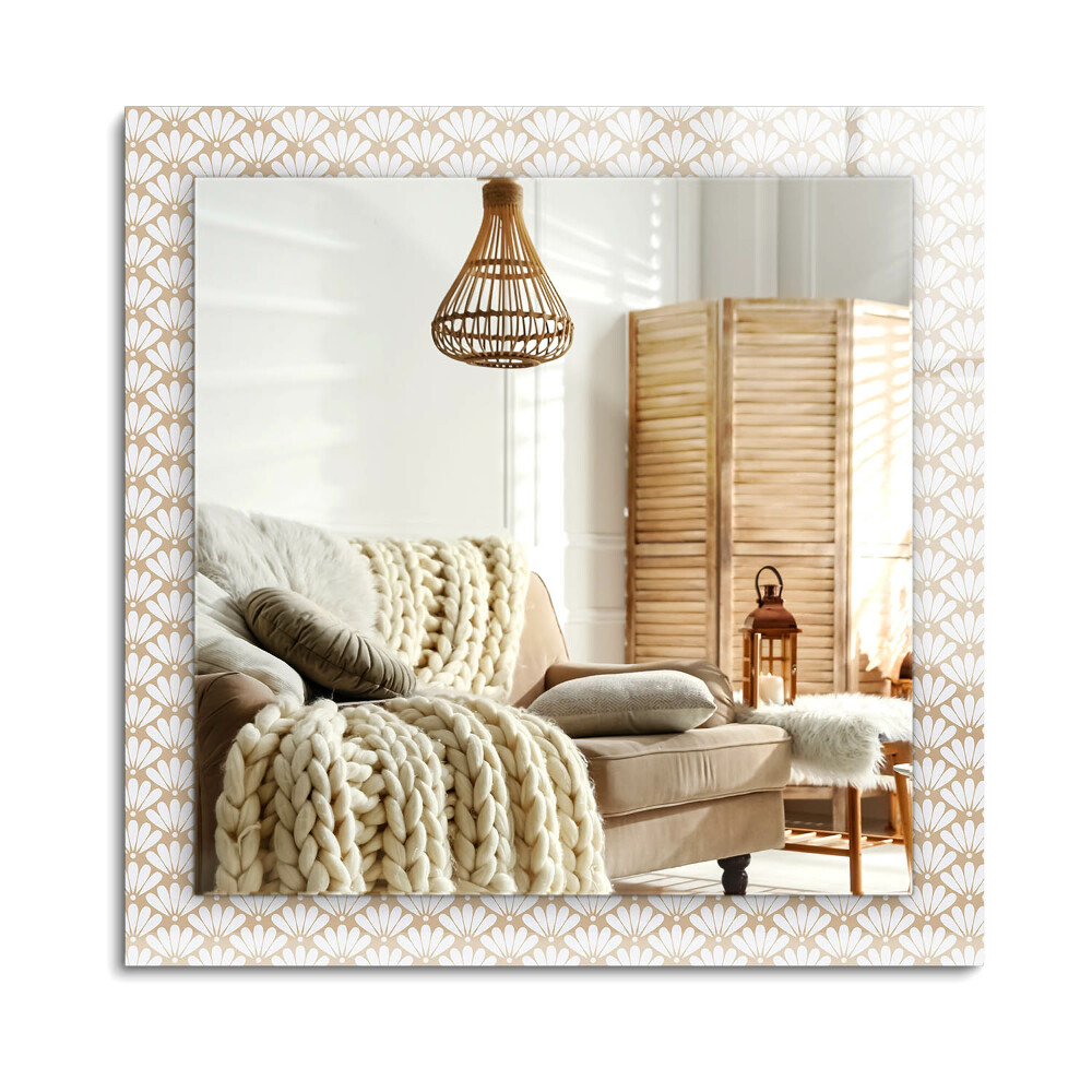 Obdélníkové dekorační zrcadlo na zeď Květinový geometrický vzor